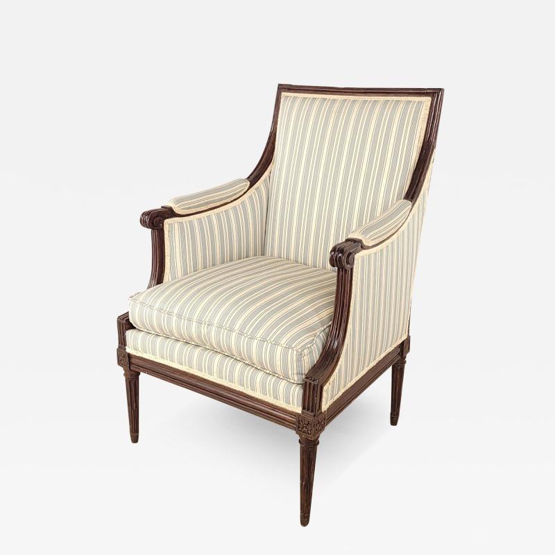 Louis XVI Style Walnut Upholstered Armchair France circa 1870