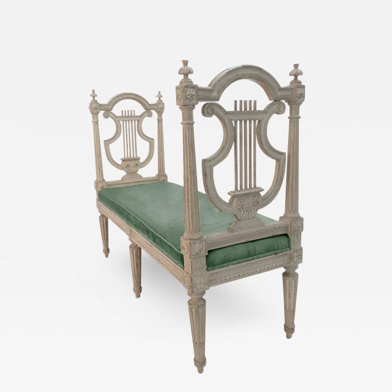 Louis XVI style Lyre End Bench