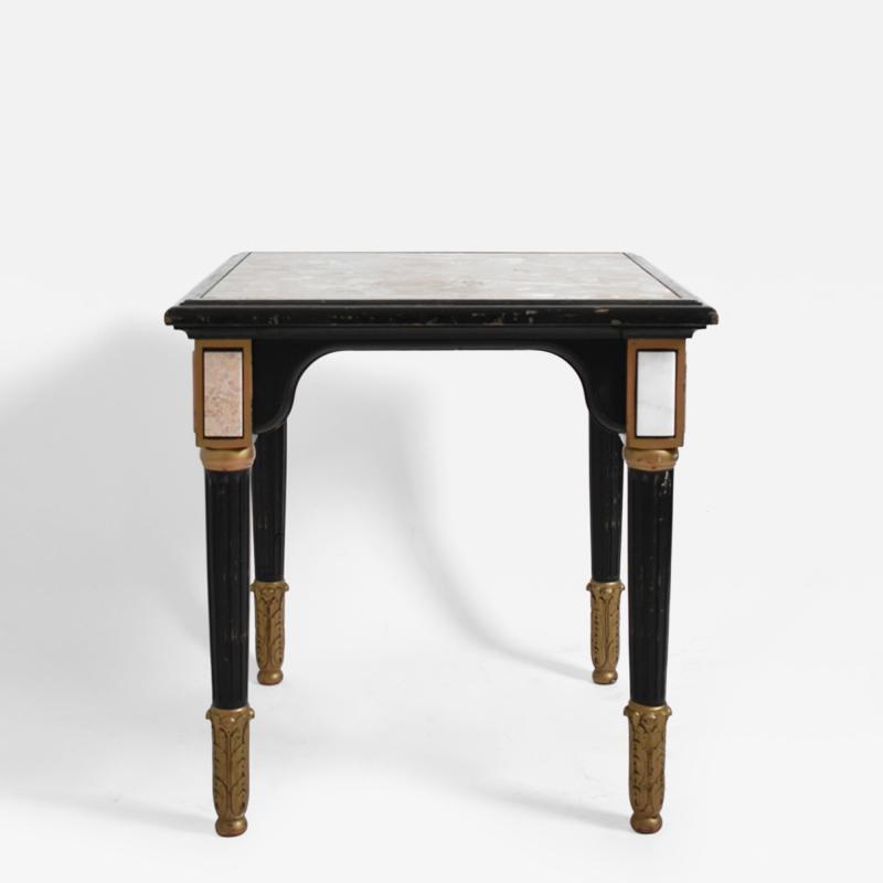 Louis XVI style ebonised pedestal table 1930s 