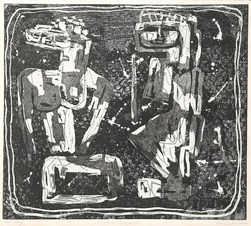 Louise Nevelson Louise Nevelson Etching entitled One Ancient Figure Artists Proof signed