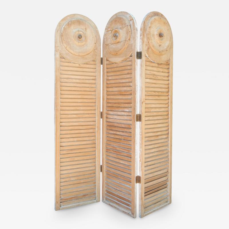 Louvered Pine Shutter Folding Screen