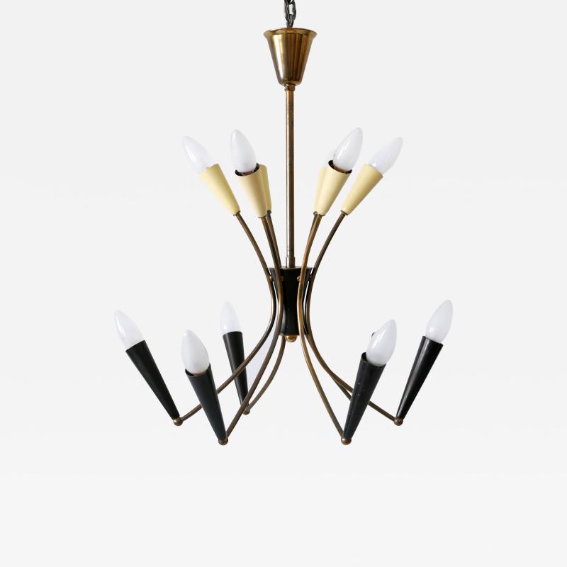 Lovely Mid Century Modern 12 Flamed Sputnik Chandelier Germany 1950s