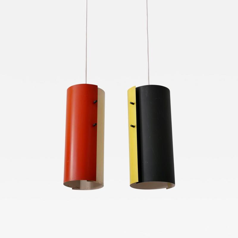Lovely Mid Century Modern Bi Color Pendant Lamps or Hanging Lights Germany 1960s
