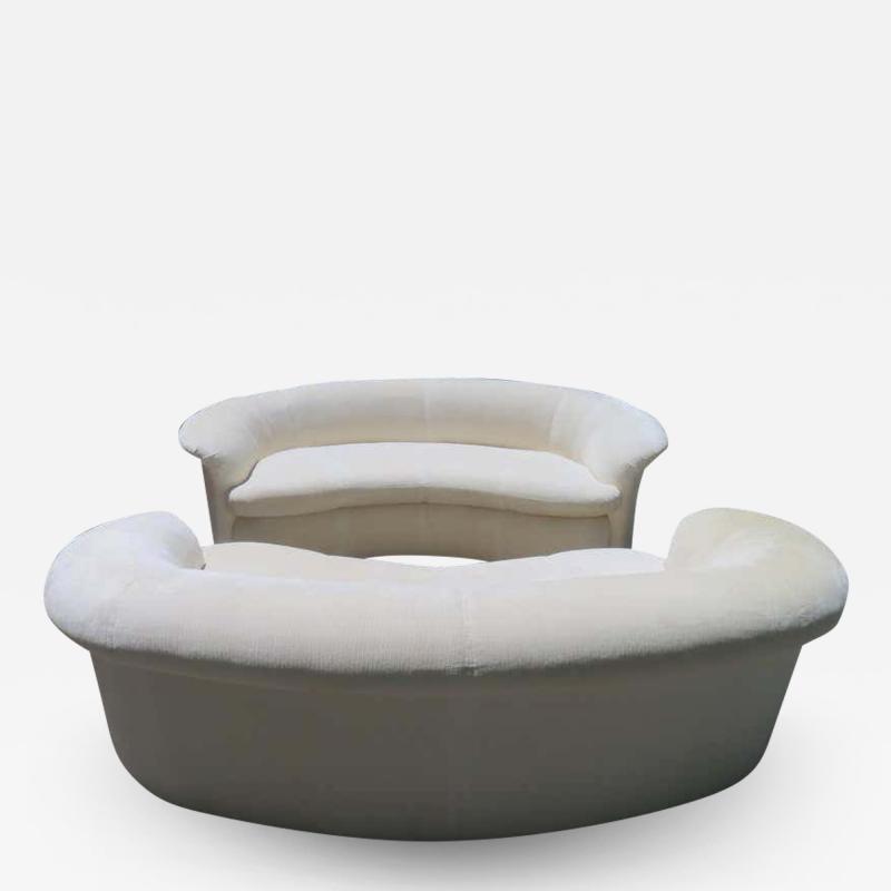 Lovely Pair of Kidney Shaped Curved Sofa Mid Century Modern