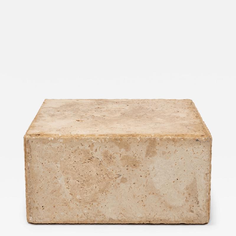 Low Travertine Marble Pedestal