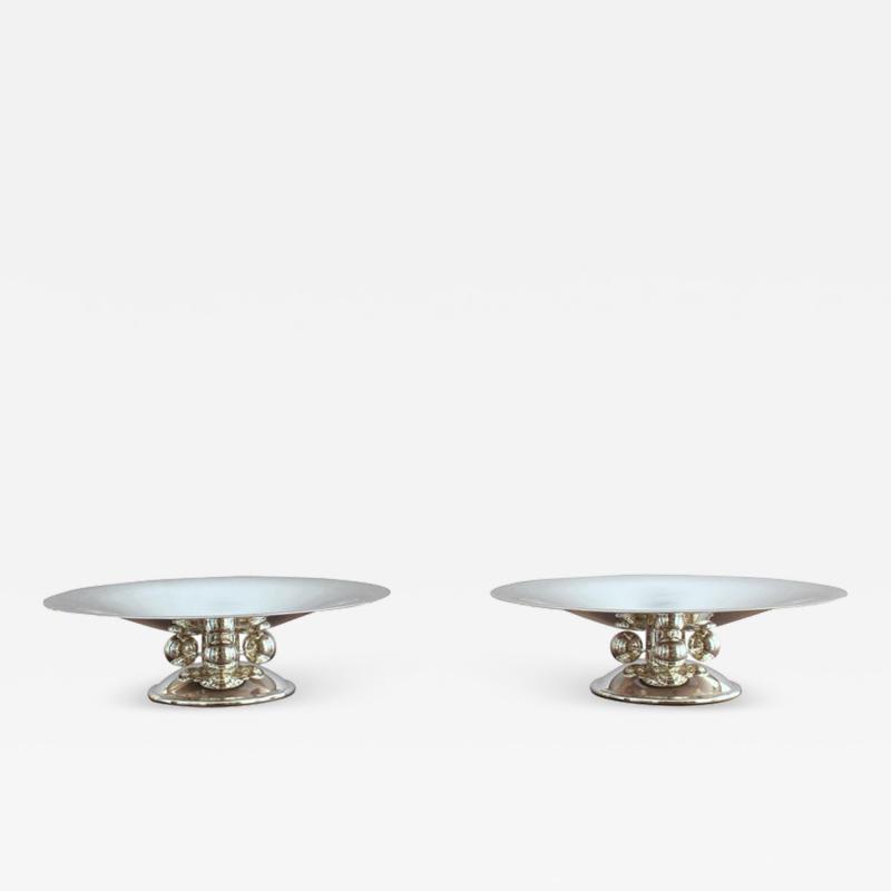 Luc Lanel 2 Fine French Art Deco Centerpieces by Luc Lanel for Christofle