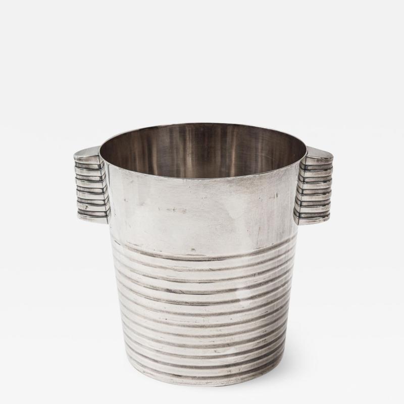 Luc Lanel Art Deco Champagne Bucket Ondulations by Luc Lanel for Christofle