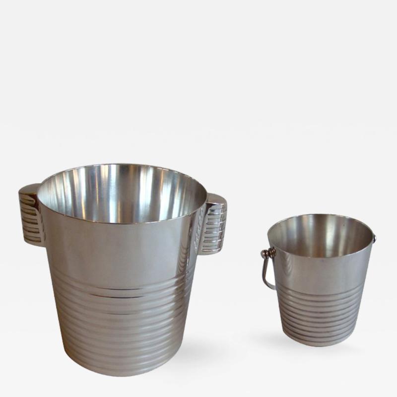 Luc Lanel Silver Plated Champagne and Ice Buckets by Luc Lanel for Christofle