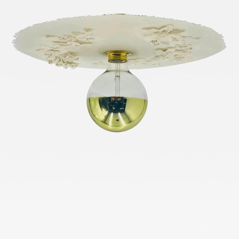 Luca for Fermaluce Cream Resin Brass Flush Mount Light Italy 2022 Labeled