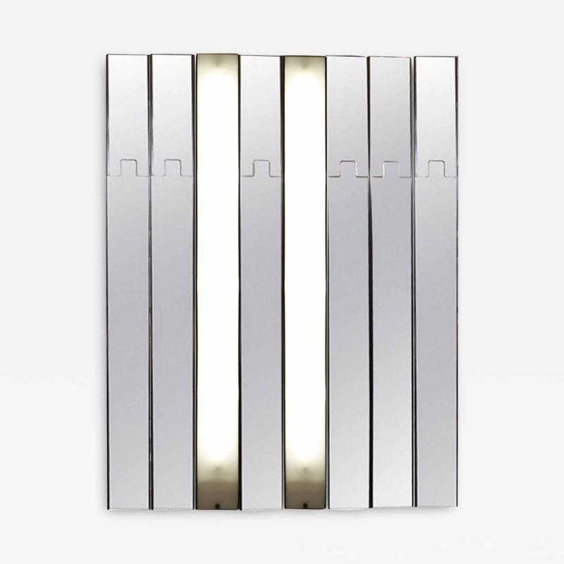 Luciano Bertoncini Luciano Bertoncini Gronda Modular Vertical Italian Mirror Wall Light 1970s