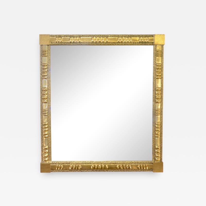 Luciano Frigerio 1970s Vintage Luciano Frigerio Italian Cast Bronze Brutalist Rectangular Mirror