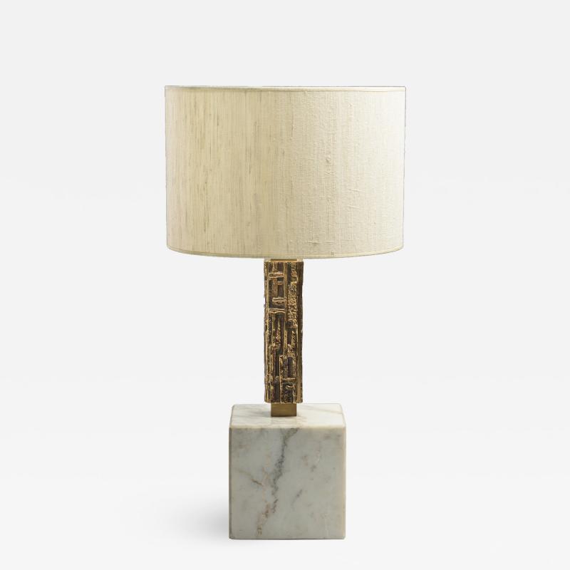 Luciano Frigerio Bronze Marble Table Lamp by Luciano Frigerio Italy 1970s