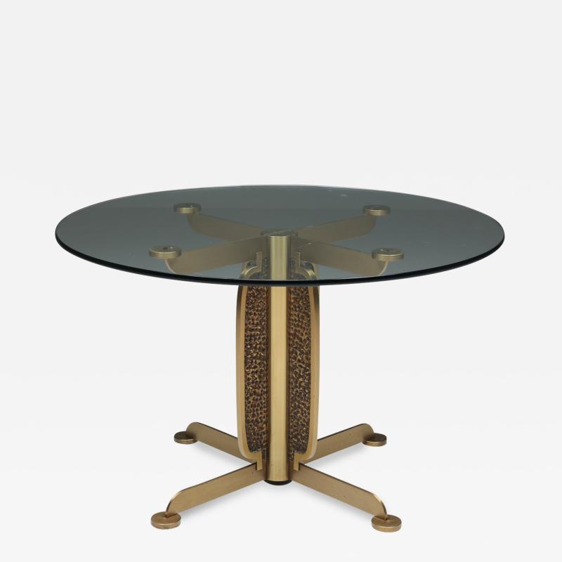 Luciano Frigerio Luciano Frigerio Brass Cast Round Dining Table 1980s