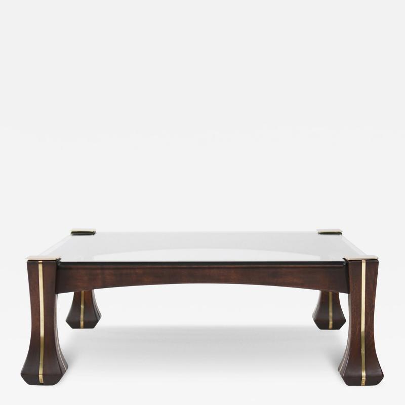 Luciano Frigerio Luciano Frigerio Mahogany and Brass Ussaro Coffee Table C 1970s