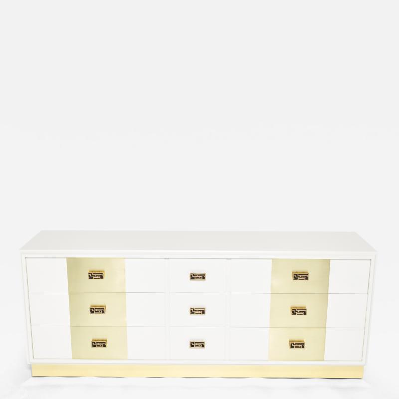 Luciano Frigerio Luciano Frigerio off white lacquered brass commode chest 1970s