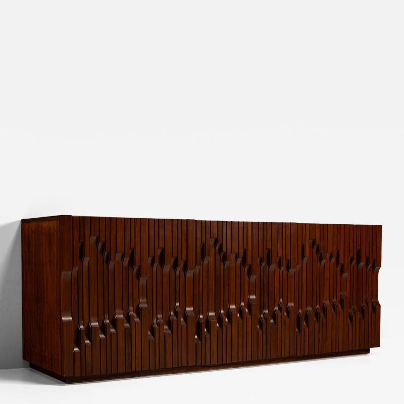 Luciano Frigerio Norman Sideboard in Walnut by Luciano Frigerio Italy 1970s