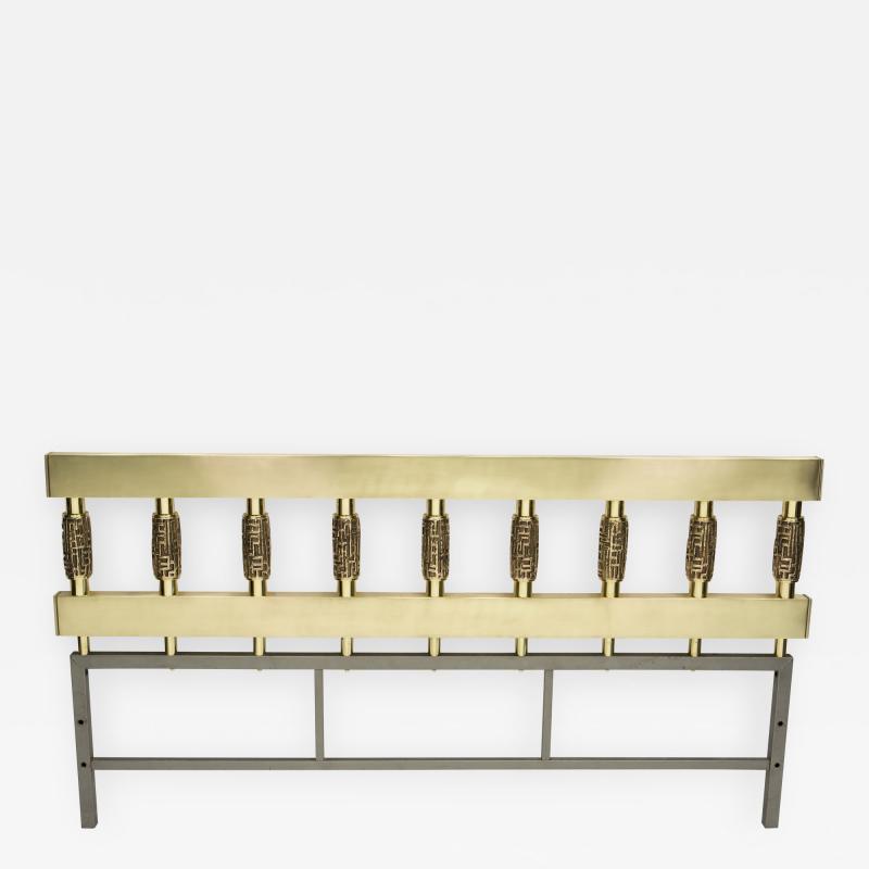 Luciano Frigerio Unique Italian Brutalist headboard by Luciano Frigerio bronze brass 1970s