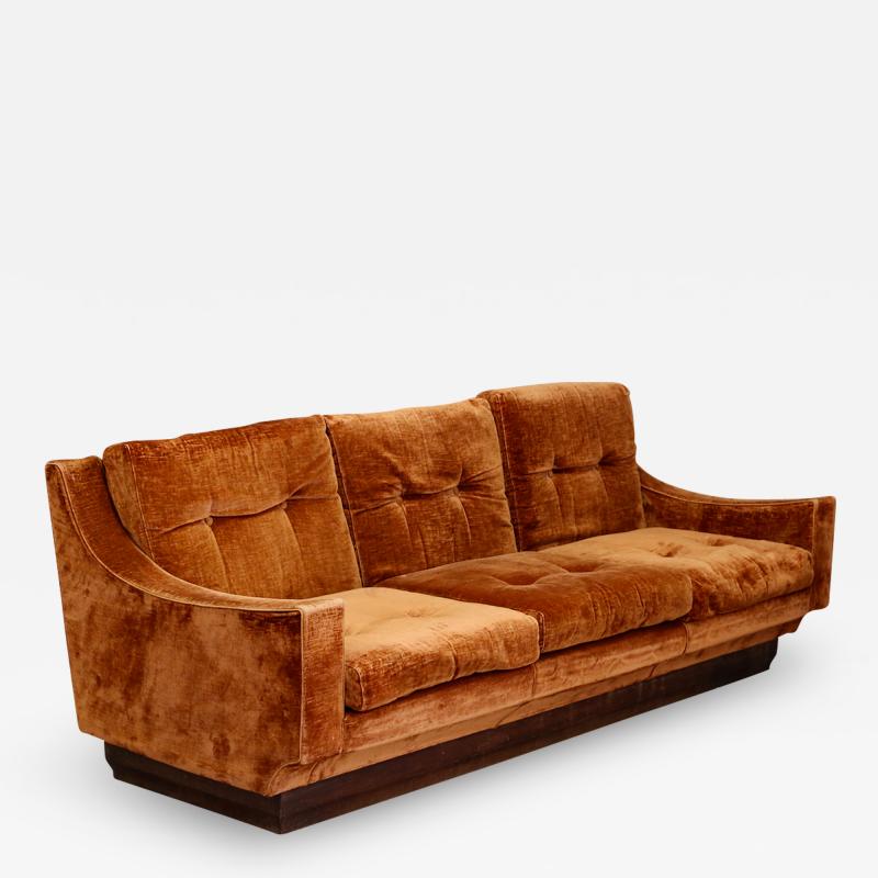 Luciano Frigerio sofa MidCentury by Luciano Frigerio in original velvet orange 1970s