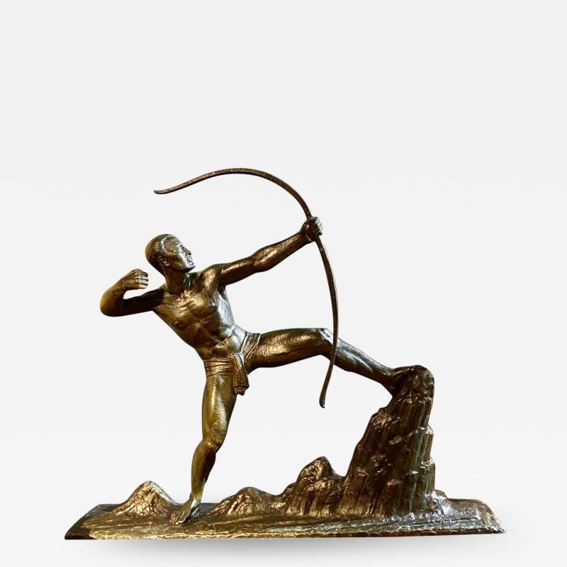 Lucien Gibert Lucien Gibert Bronze Statue The Archer French Art Deco Sculpture