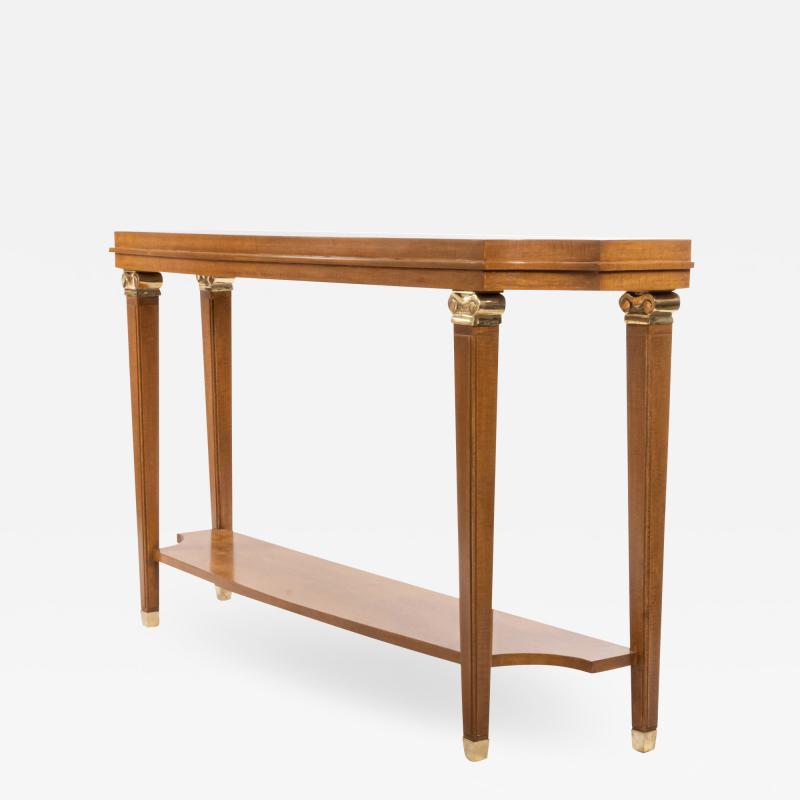 Lucien Rollin Customizable French Mid Century Sycamore Console Table