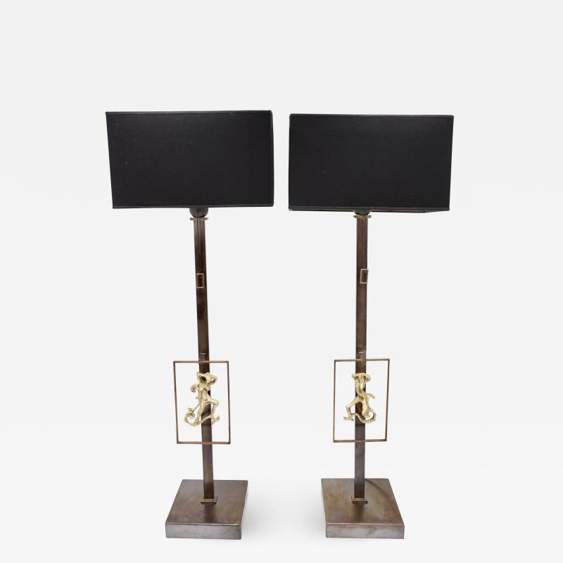 Lucio Fontana Pair of Lucio Fontana Sculptures Bronze Female Figures Table Lamps 1950 2021