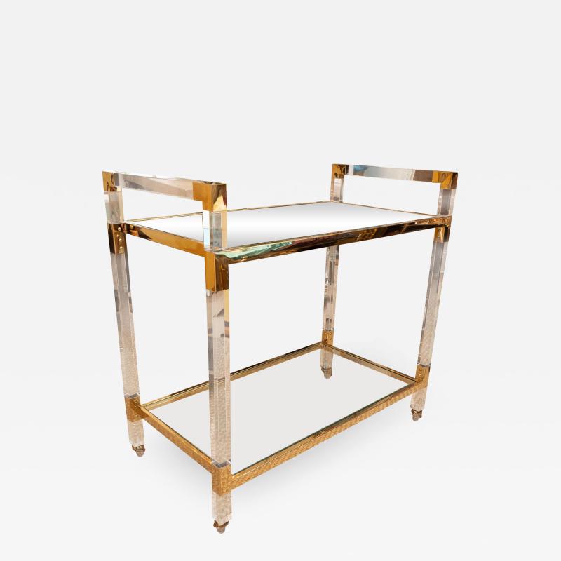 Lucite and Brass Bar Cart