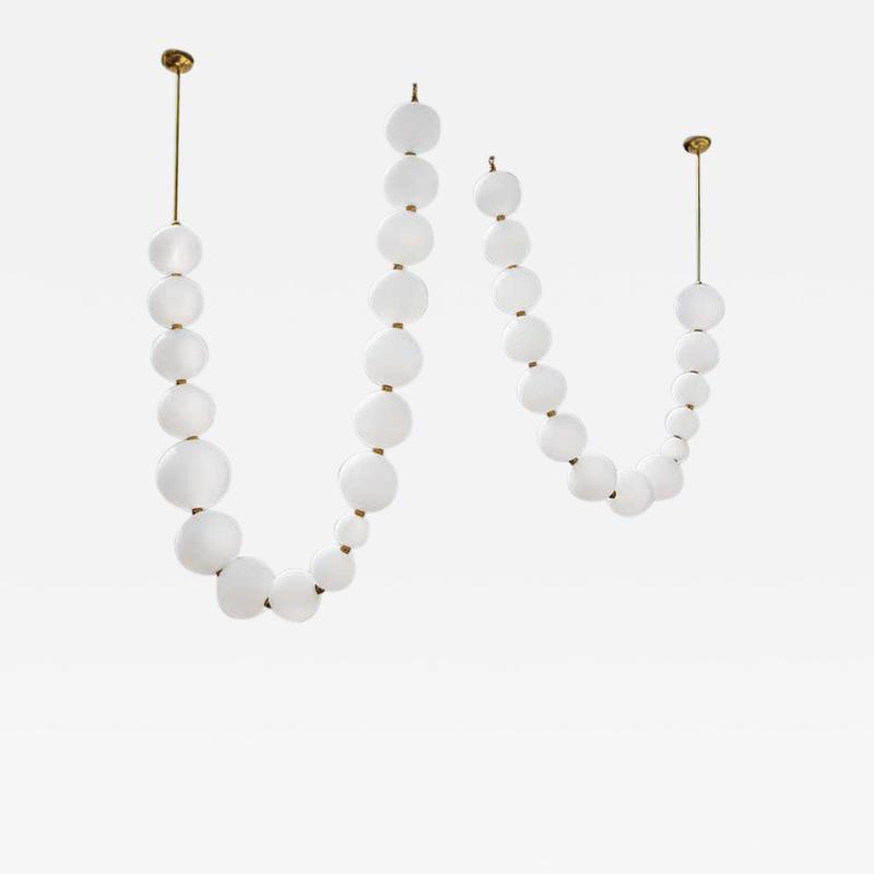 Ludovic Cl ment d Armont Pair of Pearl Necklace Pendant Lights Ludovic Cl ment d Armont