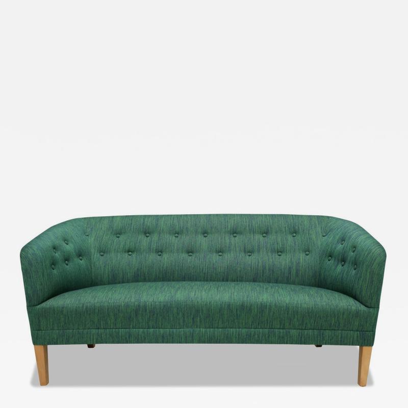Ludvig Pontoppidan Ludvig Pontoppidan Danish Cabinetmaker Wool Sofa circa 1940