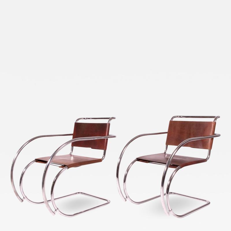 Ludwig Mies Van Der Rohe Armchairs by Mies Van Der Rohe Imported by Stendig
