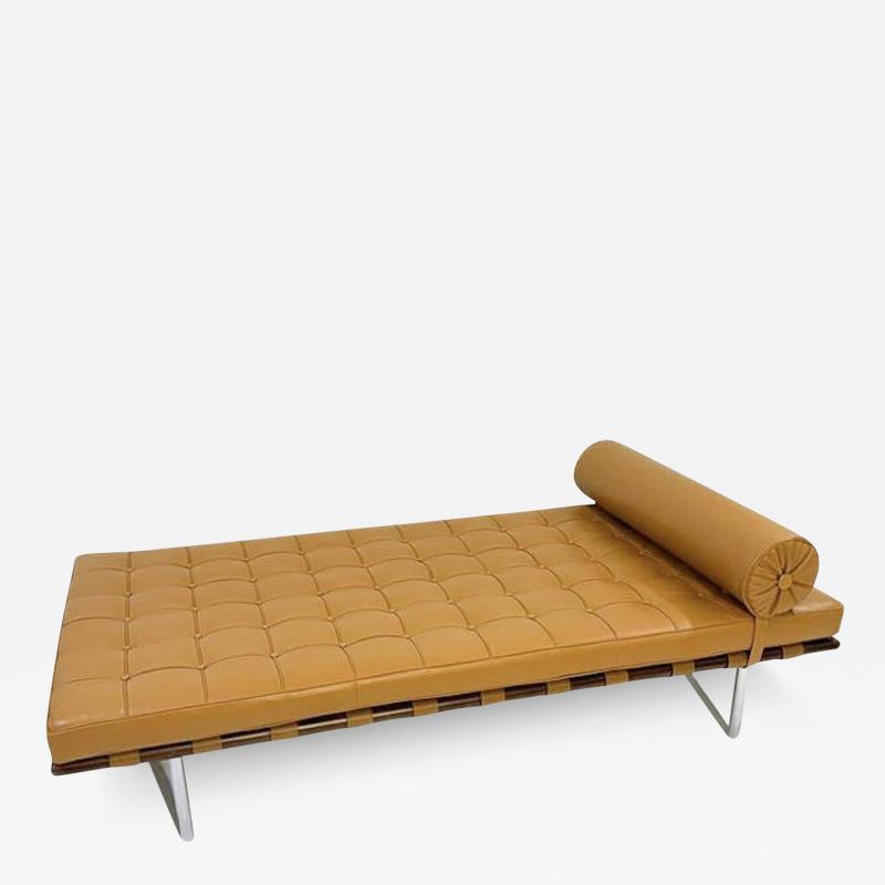 Ludwig Mies Van Der Rohe Cognac Barcelona Daybed by Ludwig Mies van der Rohe for Knoll 2000s