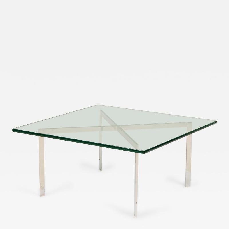 Ludwig Mies Van Der Rohe Knoll Barcelona American Mid Century Chrome X coffee Table