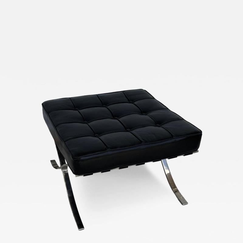 Ludwig Mies Van Der Rohe Mies van der Rohe for Knoll Black Tufted Leather Barcelona Ottoman