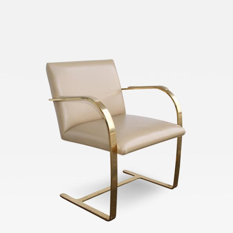 Ludwig Mies Van Der Rohe One Brass Flat Bar Brno Chairs by Mies Van Der Rohe