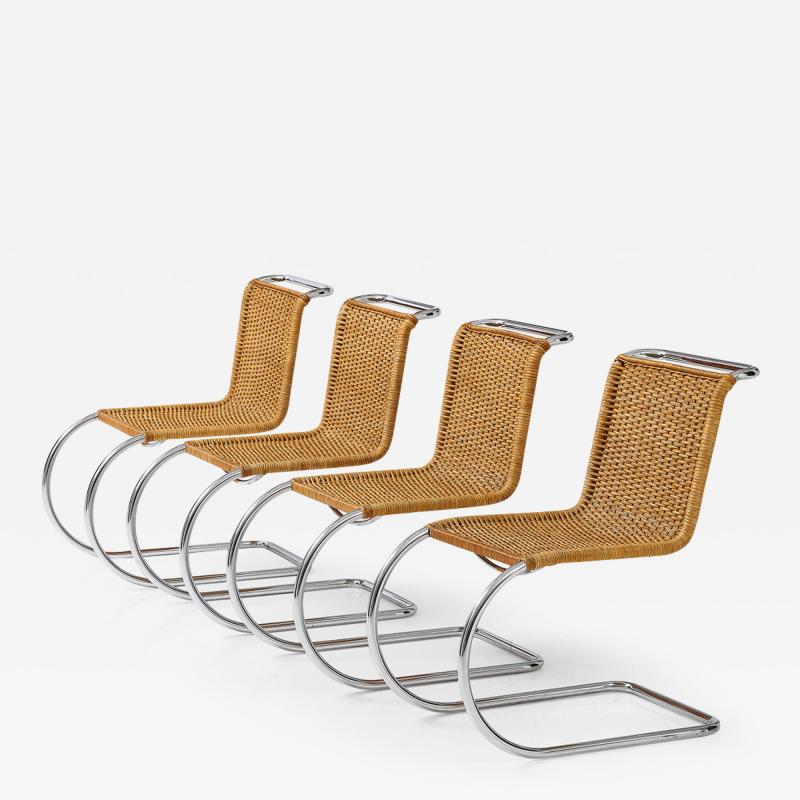 Ludwig Mies Van Der Rohe Set of 4 Vintage MR10 Chairs by Mies Van Der Rohe