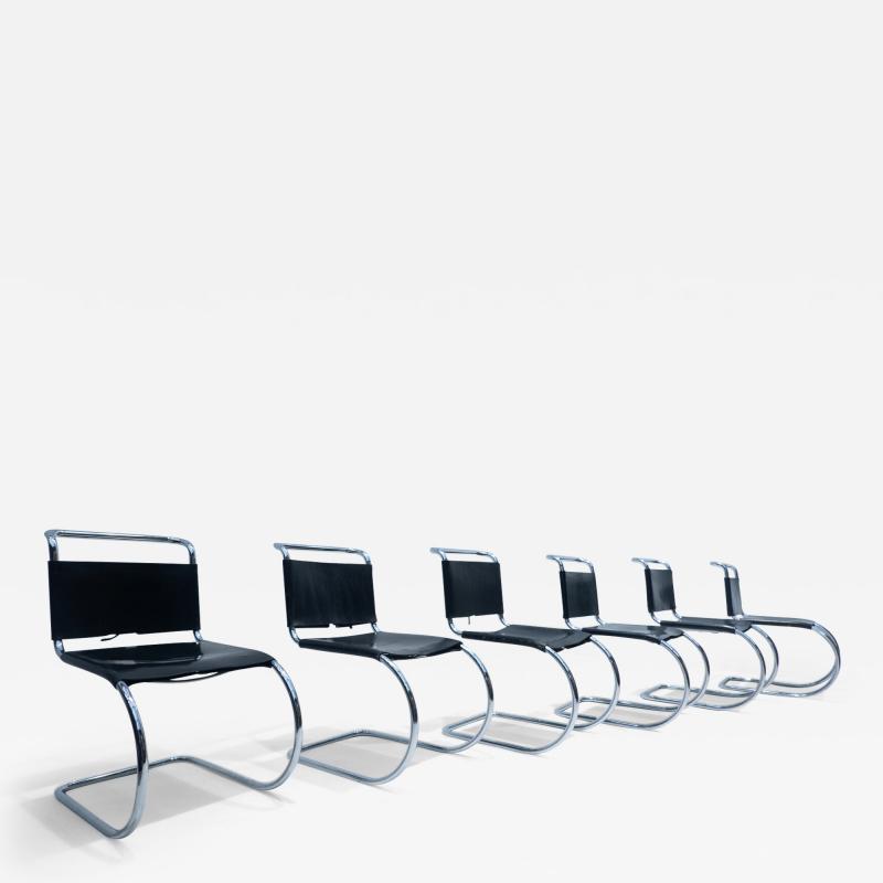 Ludwig Mies Van Der Rohe Set of 6 MR10 Chairs by Ludwig Mies van der Rohe for Knoll International