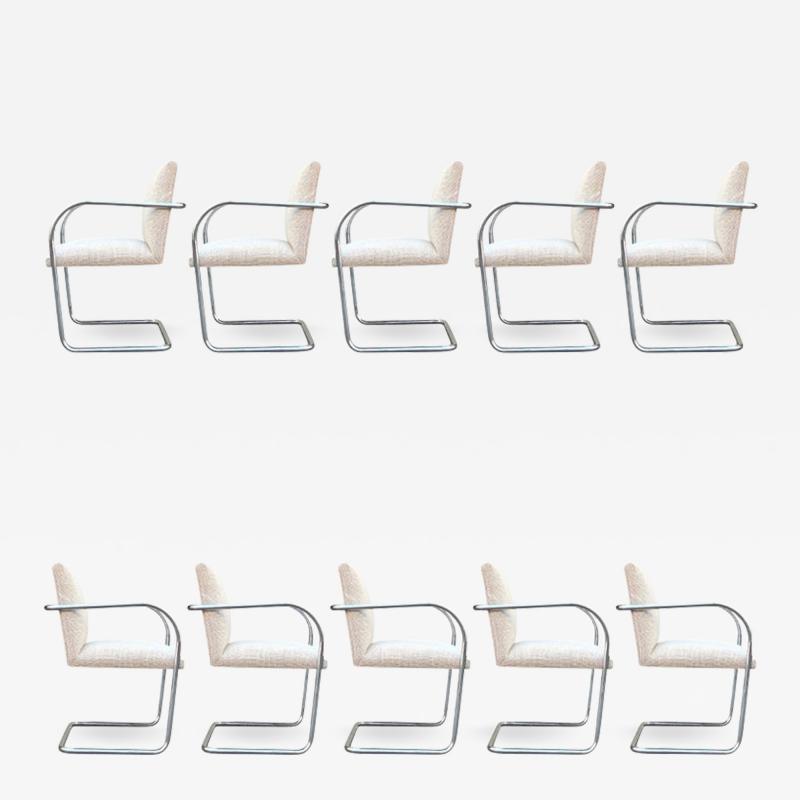 Ludwig Mies Van Der Rohe Set of Eight Knoll Mies van der Rohe Tubular Brno Dining Chairs in Leather