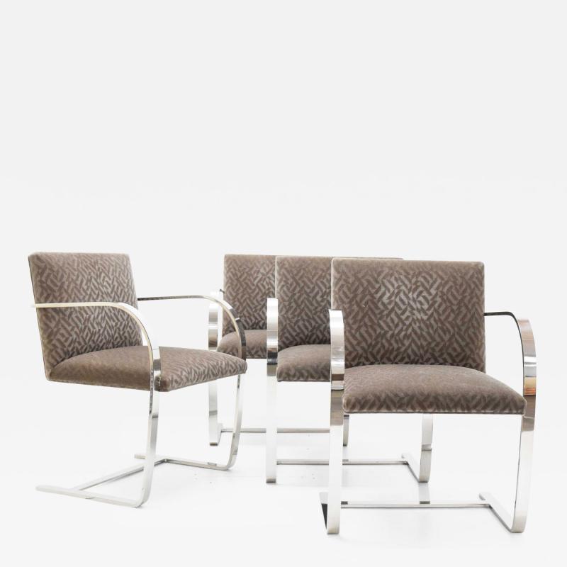 Ludwig Mies Van Der Rohe Set of Four Mies van der Rohe Brno Chairs in Mohair