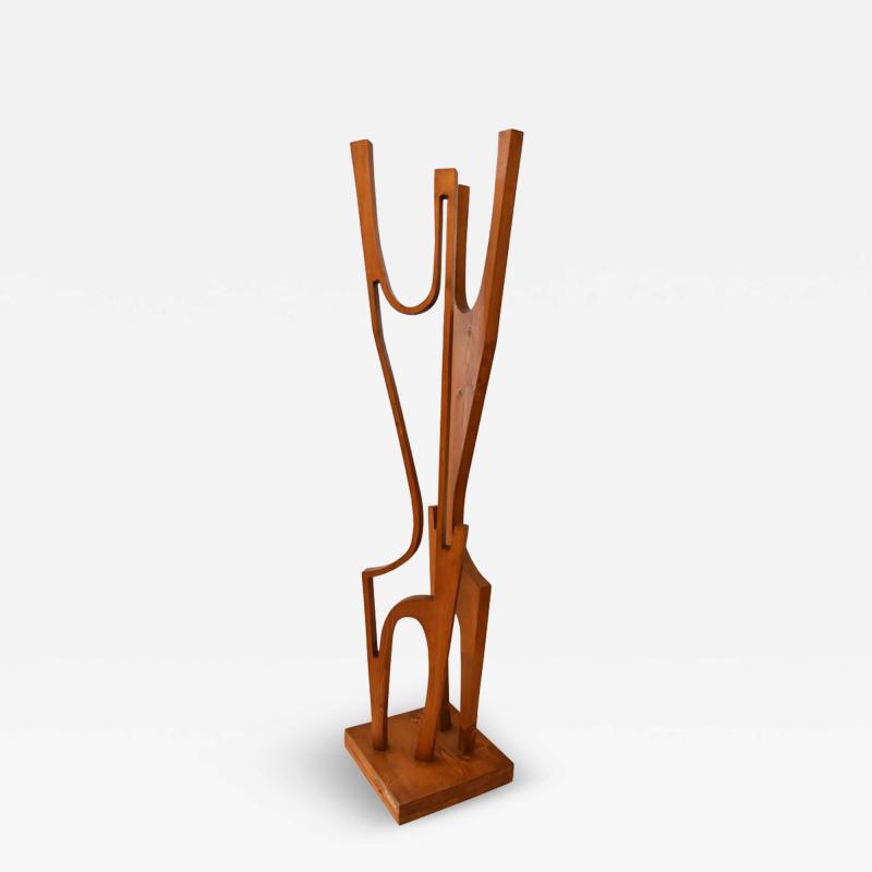 Luigi Cipollone 1960s Italian wooden figure sculpture by Luigi Cipollone