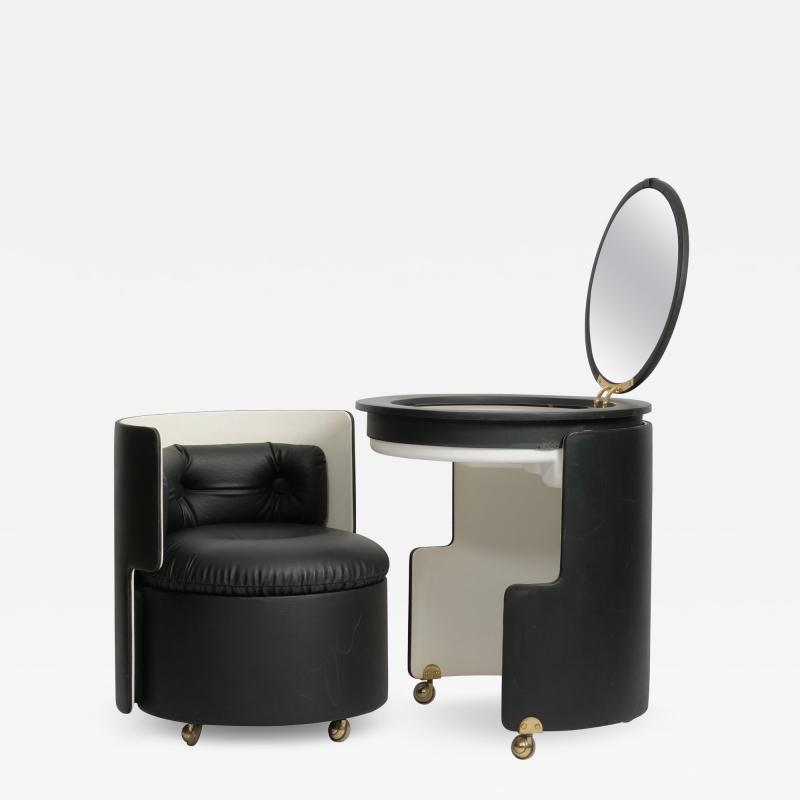 Luigi Massoni Black Dilly Dally vanity by Luigi Massoni for Poltrona Frau Italy c1968