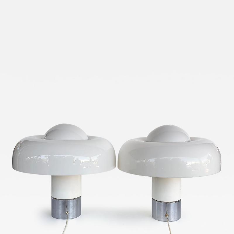 Luigi Massoni Brumbury Space Age Lamps Luigi Massoni Harvey Guzzini Italy Pair