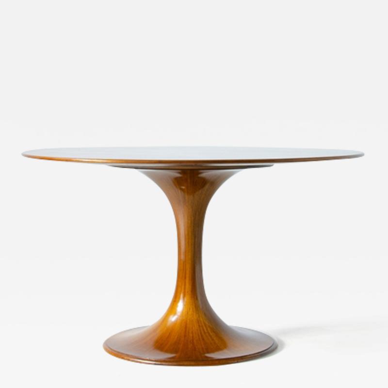 Luigi Massoni Rare elegant mahogany table with turned and veneered base 