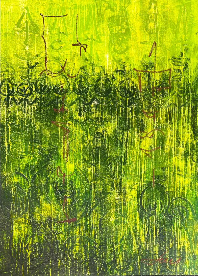 Luis Kaiulani Luis Kaiulani Abstract Painting on Canvas Titled Genesis 1361