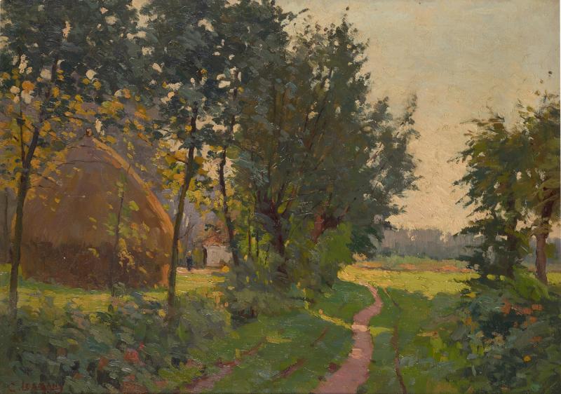 Luminism Constant Leemans 1871 1945 Luminist Landscape with Haystack