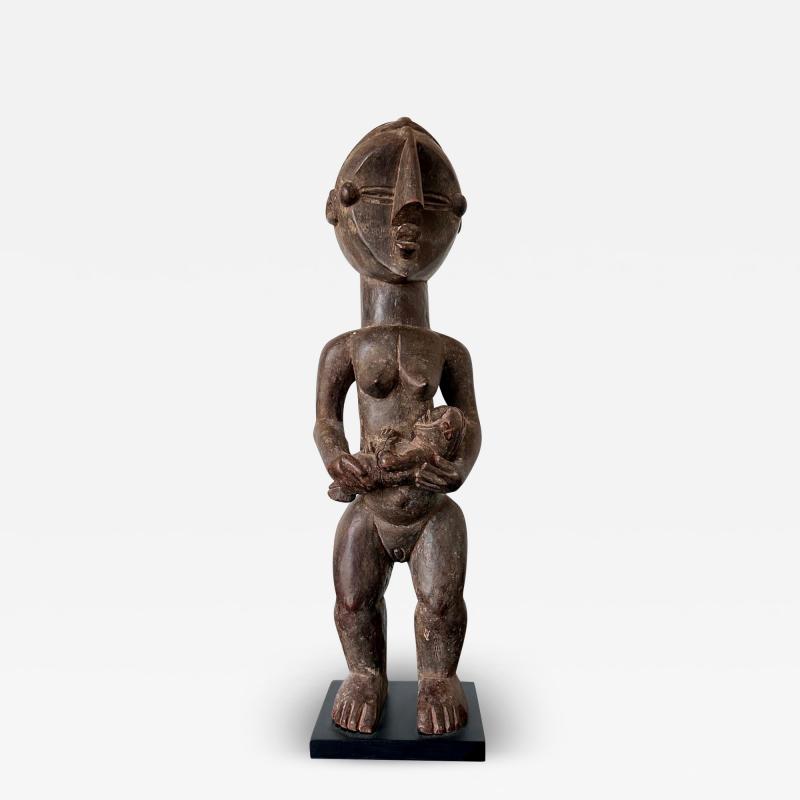 Lwalwa Mother Figure Holding Baby DR Congo Africa with Provenance