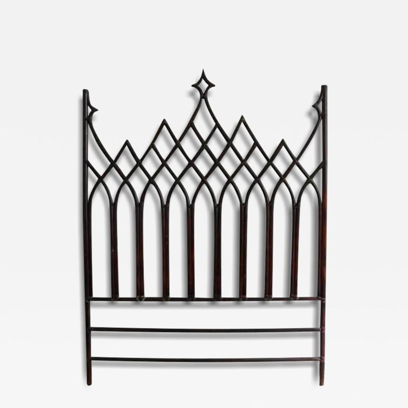 Lyda Levi Large curved bamboo headboard Lyda Levi for Mcguire San Francisco 1970