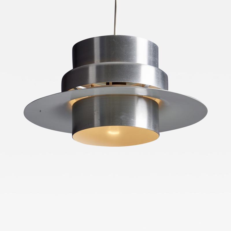 Lyskaer Pendant Lamp in aluminum Denmark 1960s