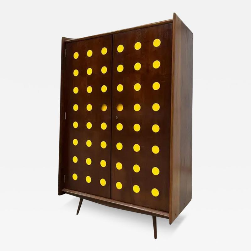 M veis Cimo Brazilian Modern Armoire in Hardwood by Moveis Cimo 1950s Brazil