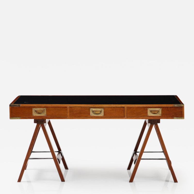 MAHOGANY 1950S CAMPAIGN DESK