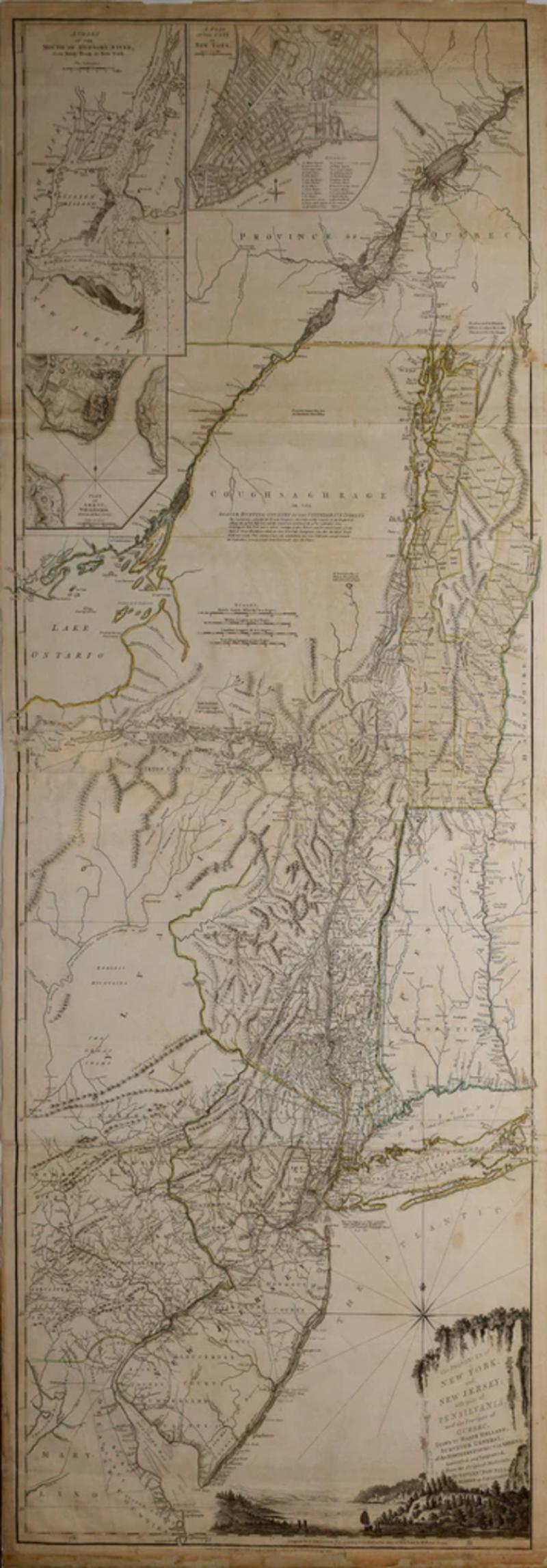 MAJOR SAMUEL HOLLAND THE PROVINCES OF NEW YORK AND NEW JERSEY WITH PART OF PENSILVANIA