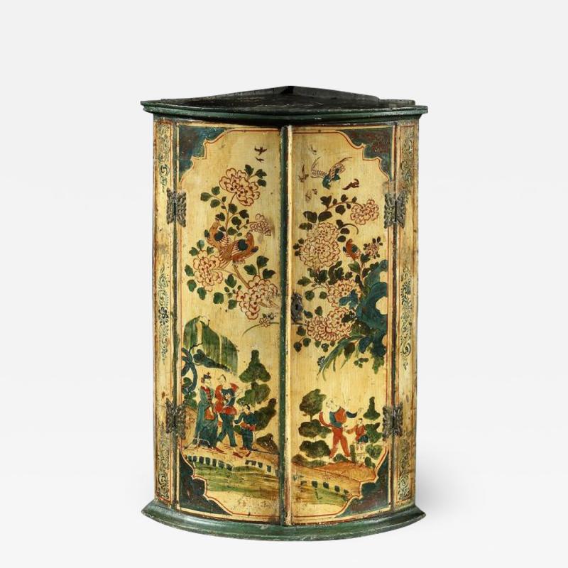 MASTERPIECE ORIGINAL PAINTED CABINET ENGLISH CIRCA 1730